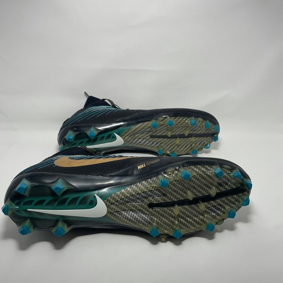 Nike Vapor Untouchable 2 PF Black/Blue/Gold Football Cleats - Picture 3 of 7